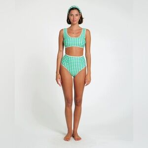 Hammies Green Reversible Gingham High Waisted Bikini